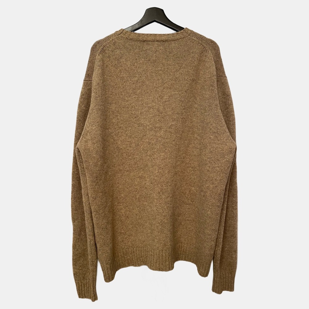 Eddie Bauer Mens XXL Lambswool Crewneck Sweater Heathered Brown Tan Pullover Y2K - Picture 3 of 4